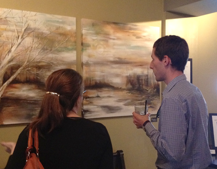 Attendees Viewing artwork